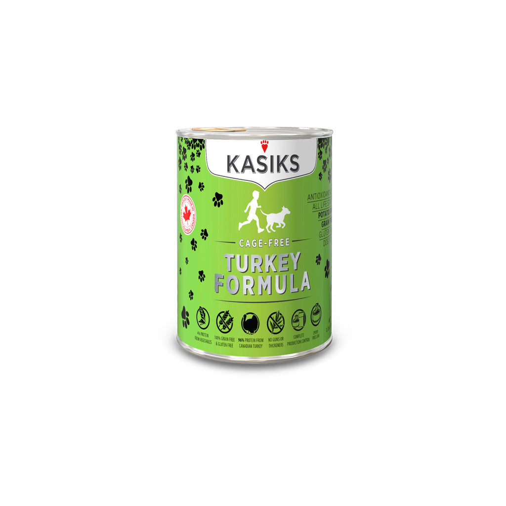 Kasiks Cage-Free Turkey Formula DOG Food 12.2oz, 12 cans