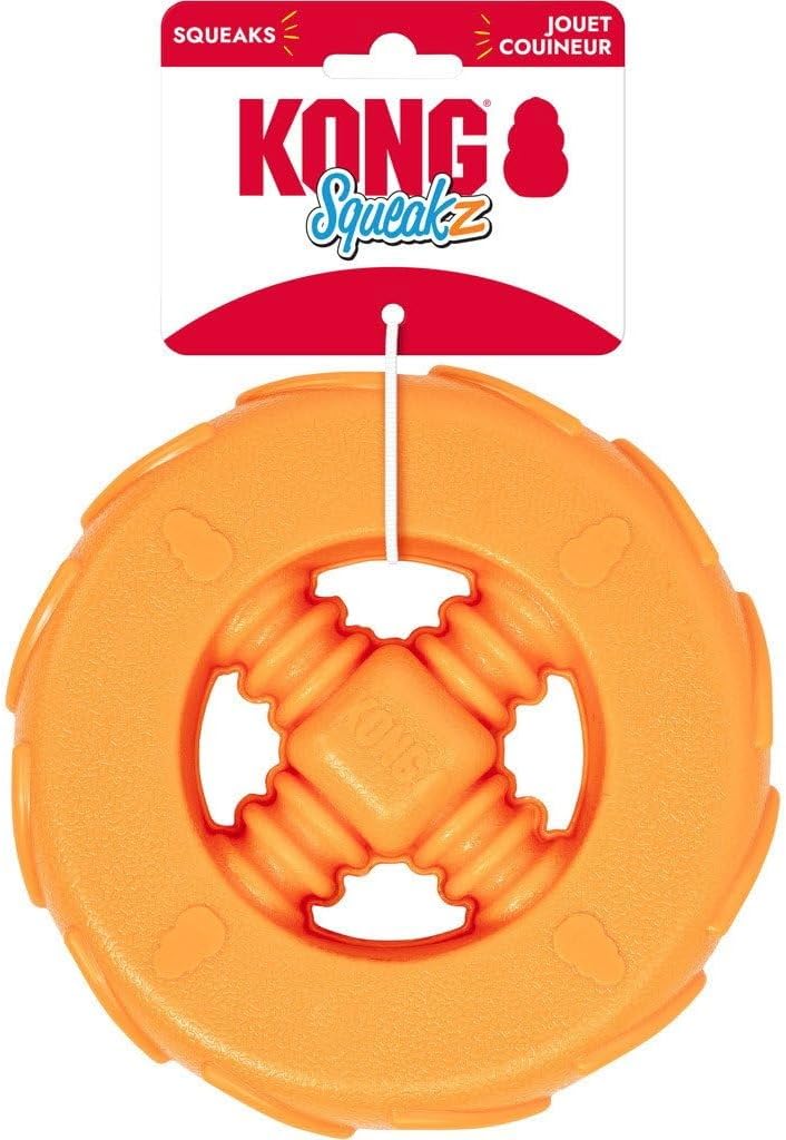 KONG Squeakz Wheel Dog Toy – Large Orange