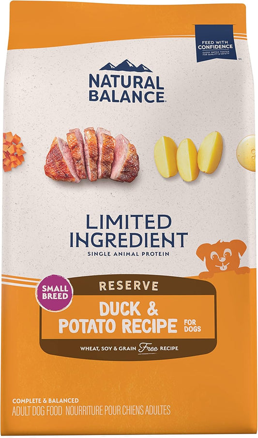 Natural Balance Limited Ingredient Small-Breed Adult Grain-Free Dry Dog Food, Reserve Duck & Potato Recipe, 4 Pound (Pack of 1)