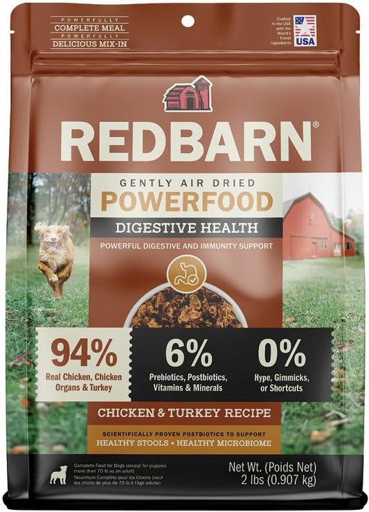 Redbarn® Powerfood Air Dried Dog Food – Digestive Gut Health (Chicken & Turkey, 2 lb)