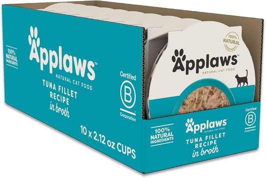 Applaws Natural Tuna Fillet in Broth Wet Cat Food – 10 Pack (2.12 oz Pouches)