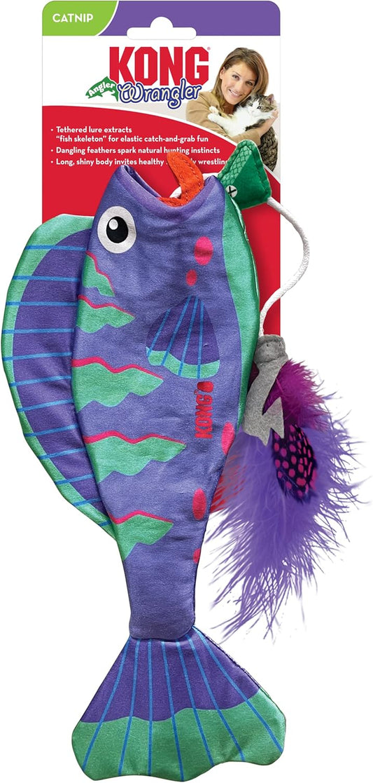 KONG Wrangler Angler Fish Cat Toy – One Size Assorted color