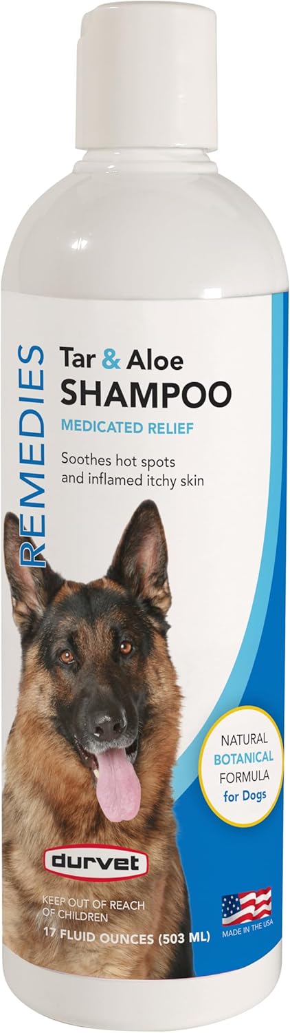 Durvet® Naturals Tar & Aloe Shampoo 17 oz – Soothing Medicated Care for Dogs