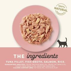 Applaws Natural Tuna Fillet & Salmon in Broth Wet Cat Food – 10 Pack (2.12 oz Pouches)