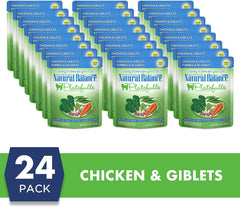 Natural Balance Original Ultra Platefulls Adult Grain Free Wet Cat Food Salmon, Chicken & Giblets Formula in Gravy, 3 Ounce Pouch (Pack of 24)