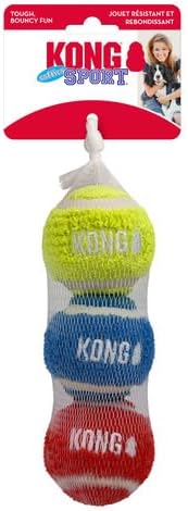 KONG Sport Softies Sherpa Fleece Covered Tennis Balls No Squeaker Quiet Dog Toy