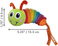 KONG Bat-A-Boutz Clackz Caterpillar with Colorful Ribbons - Crackle Cat Toy Filled with Catnip