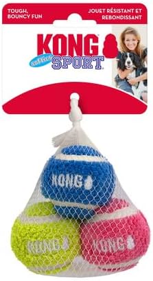 KONG Sport Softies Sherpa Fleece Covered Tennis Balls No Squeaker Quiet Dog Toy