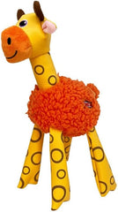 KONG Floofs Shakers - Fluffy Fleece with Squeaker and Faux Leather Legs - Dog Toy (Giraffe)