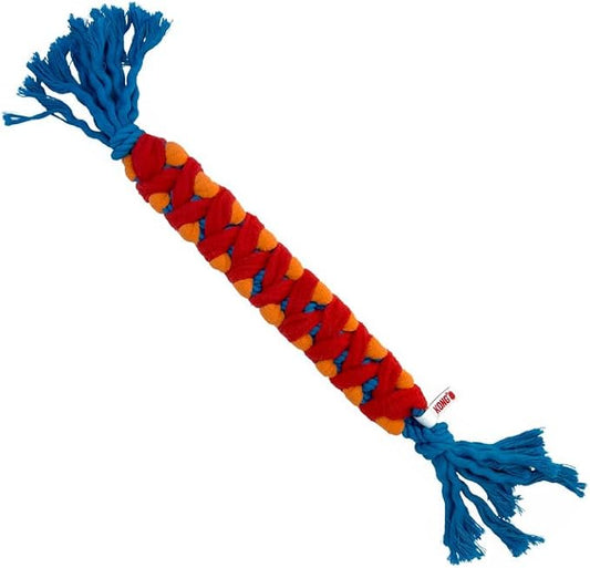 KONG Rope Rally Tug and Play Dog Toy - Woven Fleece Durable Toy for Shaking, Fetching, Tugging (Stick)