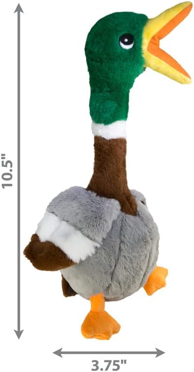 KONG Shakers Honkers Duck - Long Plush Toy with Low Tone Squeaker