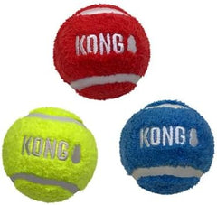 KONG Sport Softies Sherpa Fleece Covered Tennis Balls No Squeaker Quiet Dog Toy