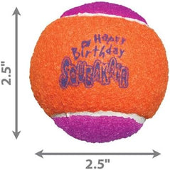 KONG - Squeakair® Birthday Balls - Dog Toy Premium Squeak Tennis Balls, Gentle on Teeth