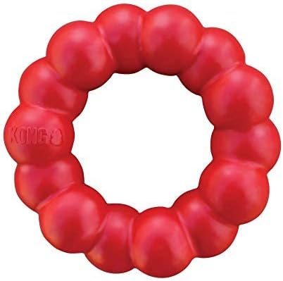 KONG Ring - Natural Rubber Ring Toy for Healthy Chewing Habits - Chew Toy Supports Dog Dental Health - Dog Toy Supports Instincts During Playtime