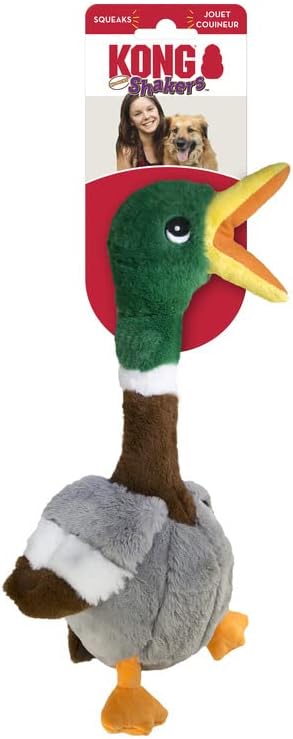 KONG Shakers Honkers Duck - Long Plush Toy with Low Tone Squeaker