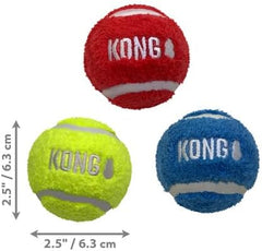 KONG Sport Softies Sherpa Fleece Covered Tennis Balls No Squeaker Quiet Dog Toy