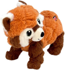 KONG Scampers Wildlife Plush Dog Toy with Low Tone Squeaker (Red Panda)