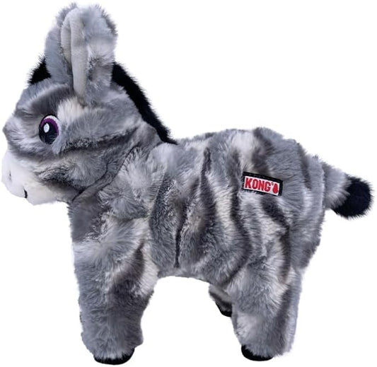 KONG Low Stuff Stripes Plush Dog Toy for All Sized Dog Breeds (Donkey)