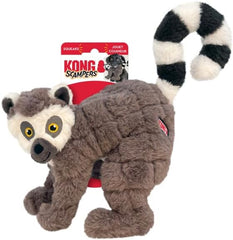 KONG Scampers Wildlife Plush Dog Toy with Low Tone Squeaker (Lemur)