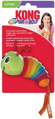 KONG Bat-A-Boutz Clackz Caterpillar with Colorful Ribbons - Crackle Cat Toy Filled with Catnip