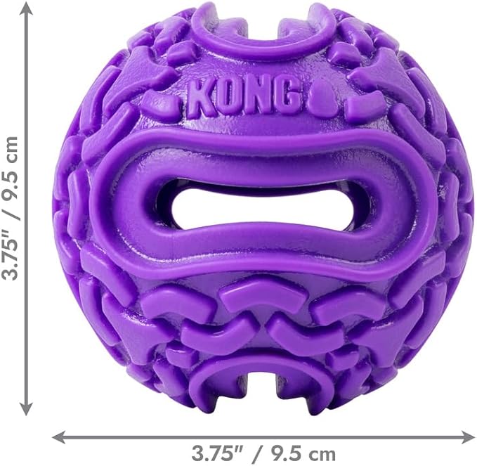 KONG Squeezz Flex Ball – Flexible Treat & Chew Holder for Dogs – Interactive Dog Toy for Fetch, Floating, & Travel – Holds Treats, Chews, & Bully Sticks