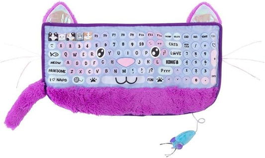 KONG Comfort Key Play Mat - Heatable Crinkle Computer Keyboard Mat for Snuggling - Cat Accessory