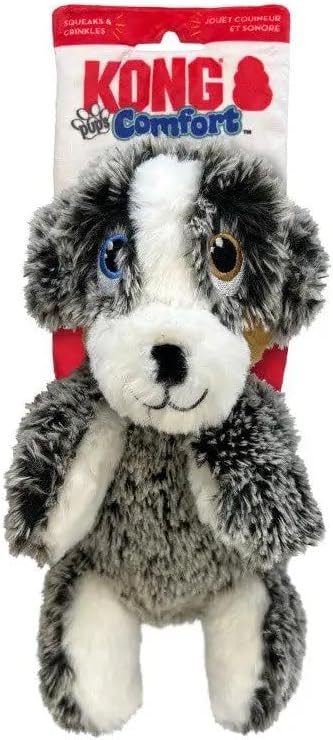 KONG Comfort Pups Low Stuffing Plush Fur and Crinkly Noise with Squeaker (Ozzie)