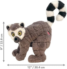 KONG Scampers Wildlife Plush Dog Toy with Low Tone Squeaker (Lemur)