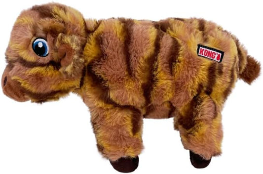 KONG Low Stuff Stripes Plush Dog Toy for All Sized Dog Breeds (Cow)