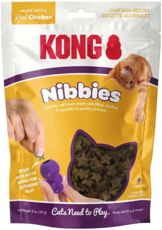 KONG Cat Nibbies Crunchy Cat Treats 2 Ounce (Chicken)