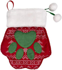 KONG Christmas Stocking for Dogs and Cats - Holiday Sweater Print and Paw Patch