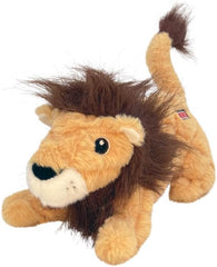 KONG Scampers Wildlife Plush Dog Toy with Low Tone Squeaker (Lion)