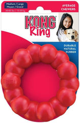 KONG Ring - Natural Rubber Ring Toy for Healthy Chewing Habits - Chew Toy Supports Dog Dental Health - Dog Toy Supports Instincts During Playtime