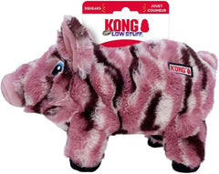 KONG Low Stuff Stripes Plush Dog Toy for All Sized Dog Breeds (Pig)