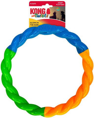 KONG Twistz High-Viz Ring - Durable Fetch and Tug Toy with Highly Visible Colors - Dog Toy