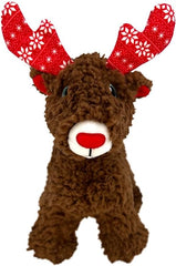 KONG - Christmas Sherps Reindeer - Indoor Cuddle Squeaky Plush Dog Toy