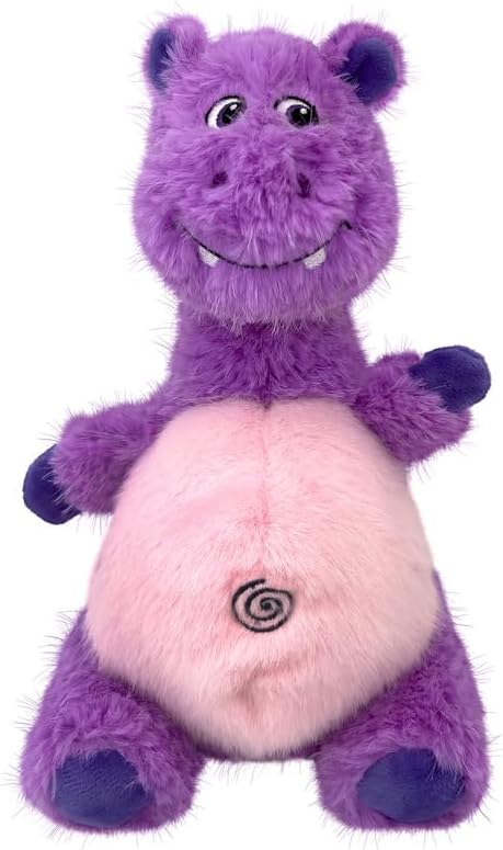 KONG Knots Belly - Soft Plush Exterior with Internal Skeleton Rope Ball and Squeaker (Hippo)