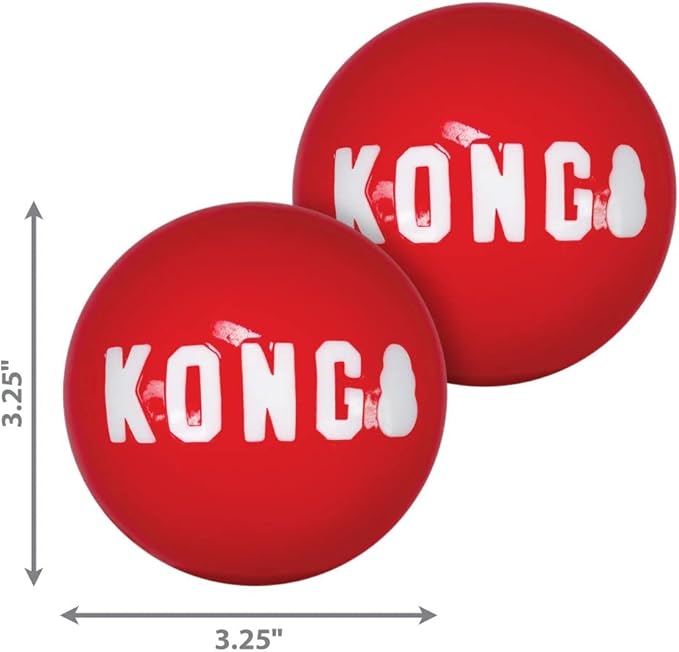 KONG - Signature Balls - 2 Pack Durable Ball for Chasing and Retrieving