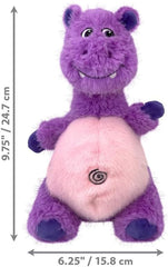 KONG Knots Belly - Soft Plush Exterior with Internal Skeleton Rope Ball and Squeaker (Hippo)