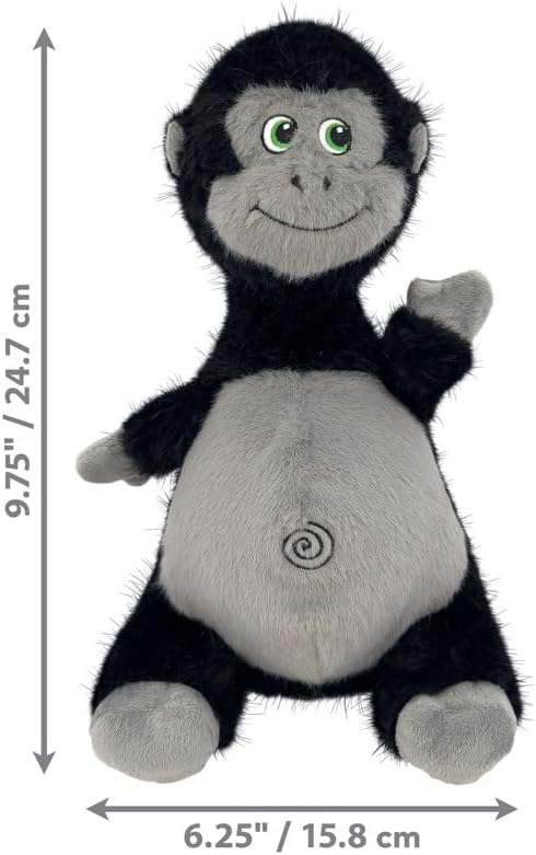 KONG Knots Belly - Soft Plush Exterior with Internal Skeleton Rope Ball and Squeaker (Gorilla)