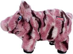 KONG Low Stuff Stripes Plush Dog Toy for All Sized Dog Breeds (Pig)