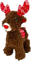 KONG - Christmas Sherps Reindeer - Indoor Cuddle Squeaky Plush Dog Toy