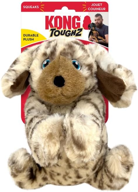 KONG Toughz Durable Plush Dog Toy - Long-Lasting Soft Chew Toy for Aggressive Chewers, Safe & Interactive for Dogs (Pup)