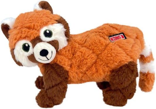 KONG Scampers Wildlife Plush Dog Toy with Low Tone Squeaker (Red Panda)