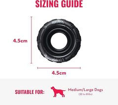 KONG Extreme Tires - KONG's Most Durable Natural Rubber Chew & Fetch Toy - Treat Dispenser Dog Tire Toy - Pet Supplies for Outdoor & Indoor Play