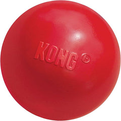 KONG Ball with Hole - Durable Dog Fetch Toy for Training, Interactive Playtime & More - Classic KONG Natural Rubber Ball - Red