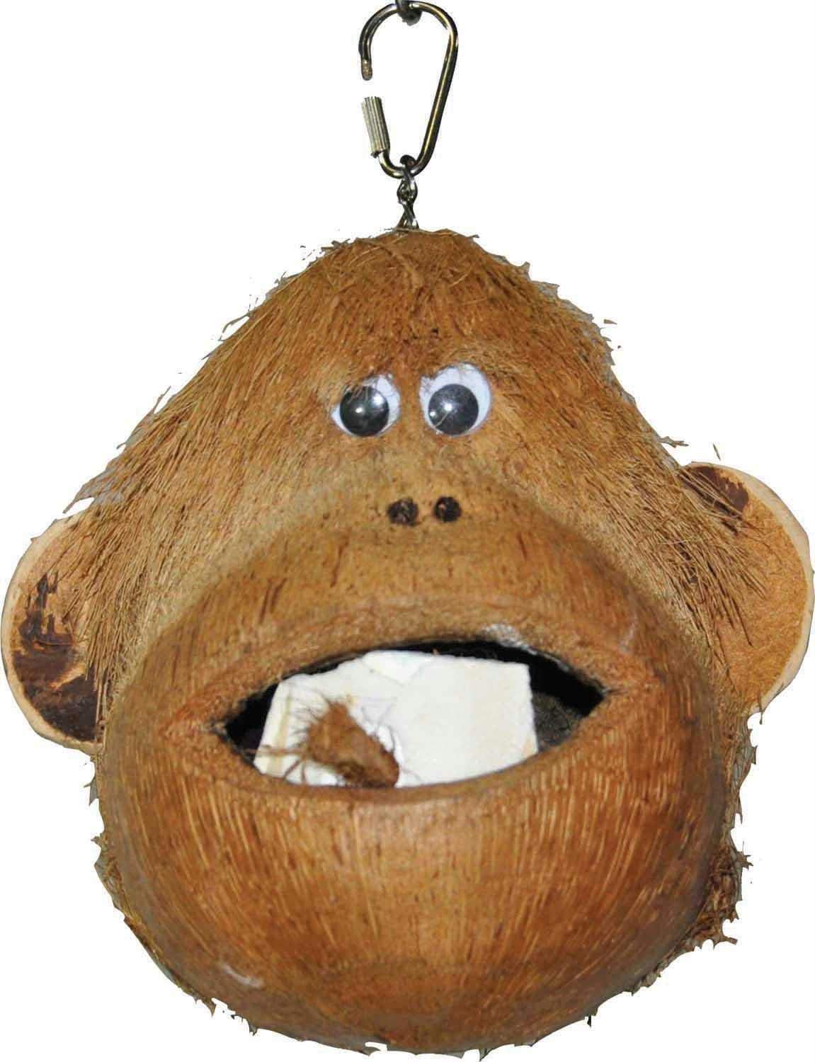 A&E CAGE COMPANY HB46581 Happy Beaks Coco Monkey Assorted Bird Toy, 6 by 6 by 6", Brown