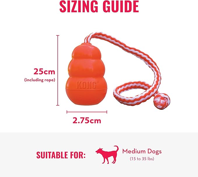 KONG Aqua Floating Fetch Toy - Dog Floating Toy for Water Retrieval, Play, Exercise & More - Natural Rubber Dog Toy with Foam Interior & Rope for Farther Throwing