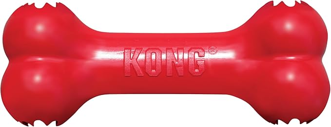 KONG Goodie Bone - Classic Durable Natural Rubber Dog Bone, Supports Mental Engagement - Treat Dispensing - Red