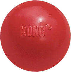 KONG Ball with Hole - Durable Dog Fetch Toy for Training, Interactive Playtime & More - Classic KONG Natural Rubber Ball - Red